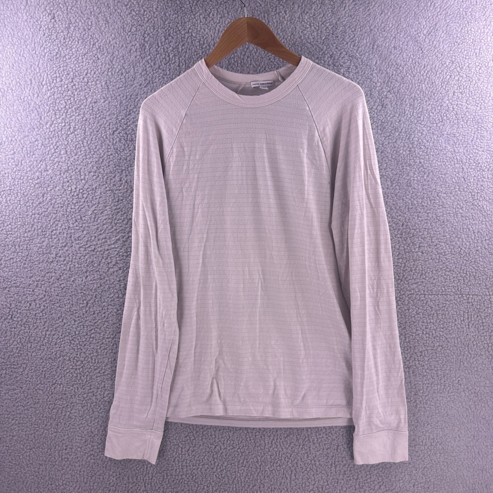 James Perse Mens Long Sleeve Crewneck Raglan Top Tan Beige MSBJ3113 Size 3
